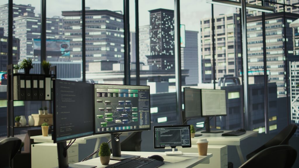 empty it department office used for building machine learning software