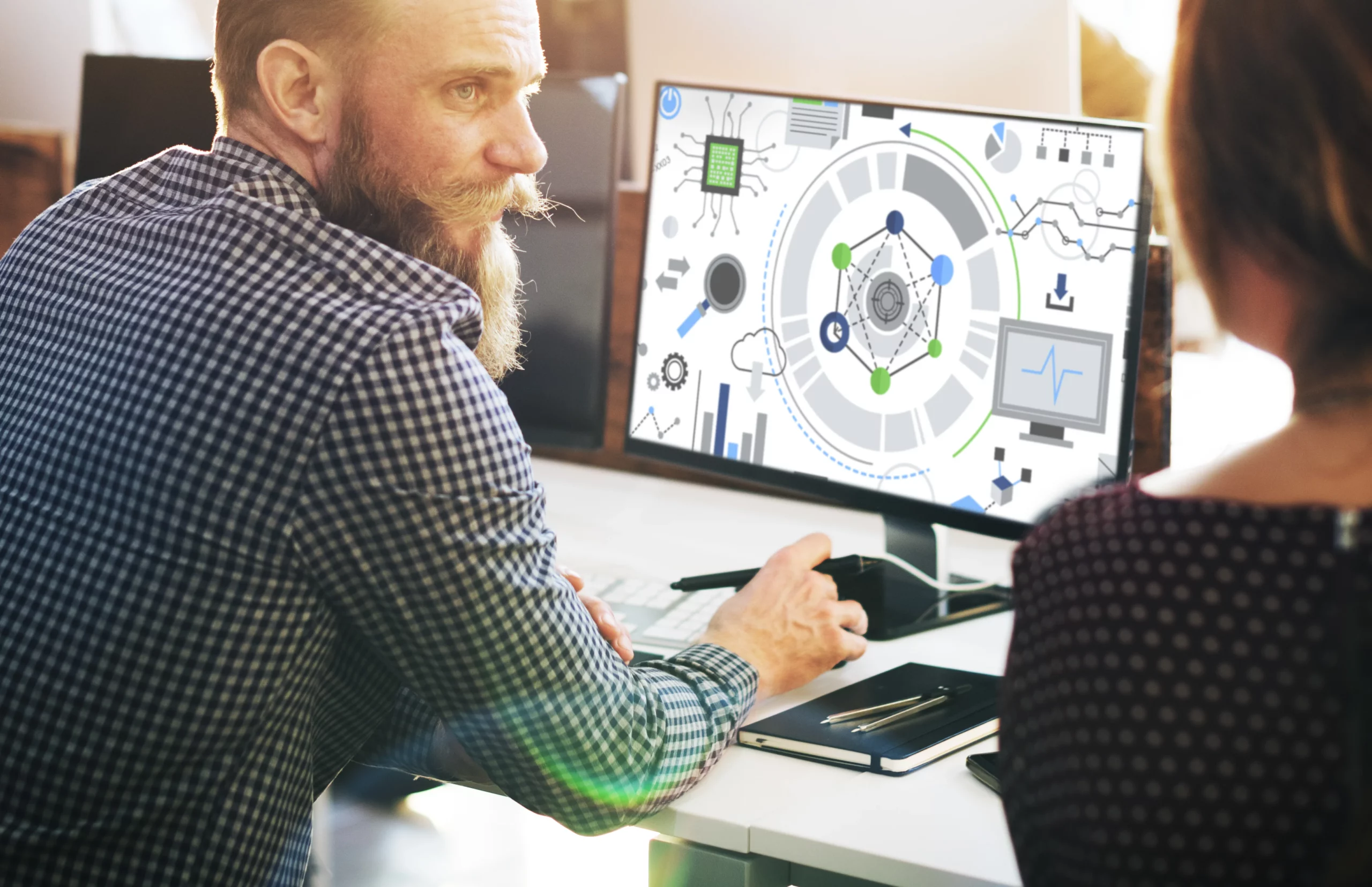 information technology connection graphics concept